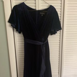 Long blue velvet Lane Bryant dress